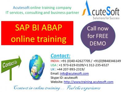 SAP BI ABAP Online Training by AcuteSoft with 10+ years SMEs.